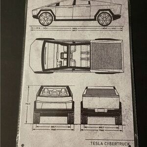 Metal Cyber Truck Sign 12x8